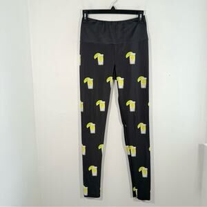 Goldsheep Black Tequila Shot Athletic Leggings Size Medium
